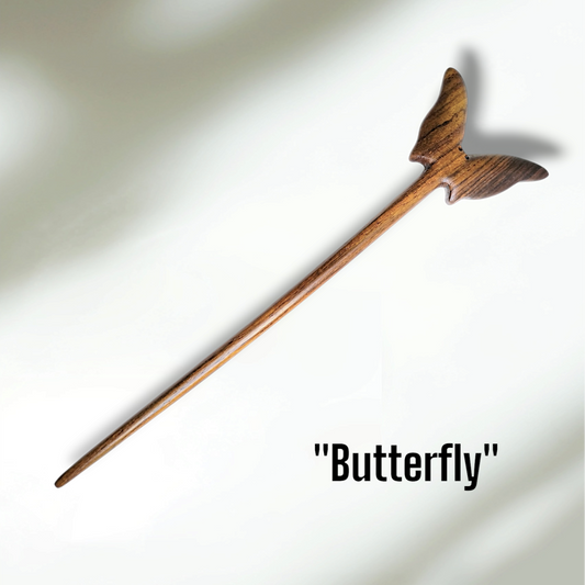 BUTTERFLY Wooden Hair Stick