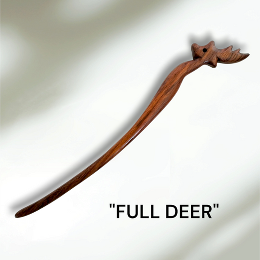 FULL DEER Wooden Hair Stick