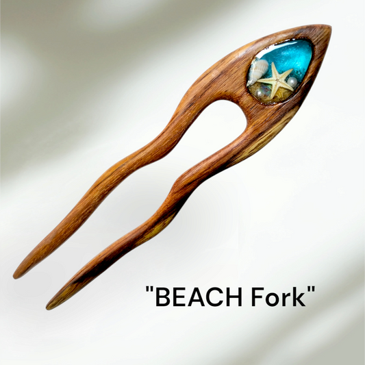 BEACH Wooden Hair Fork